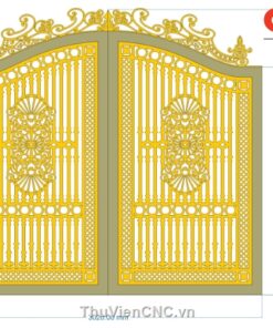 File cnc cổng 2 cánh file cad đẹp